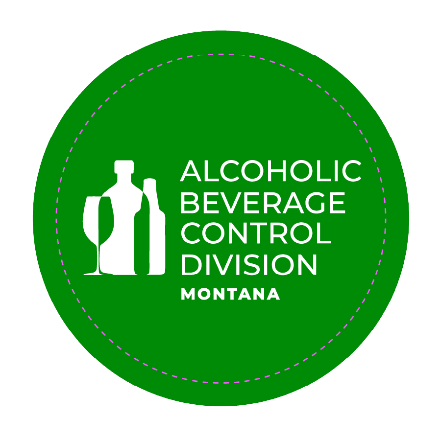 Green coaster design with text 'Alcoholic Beverage Control Division Montana'