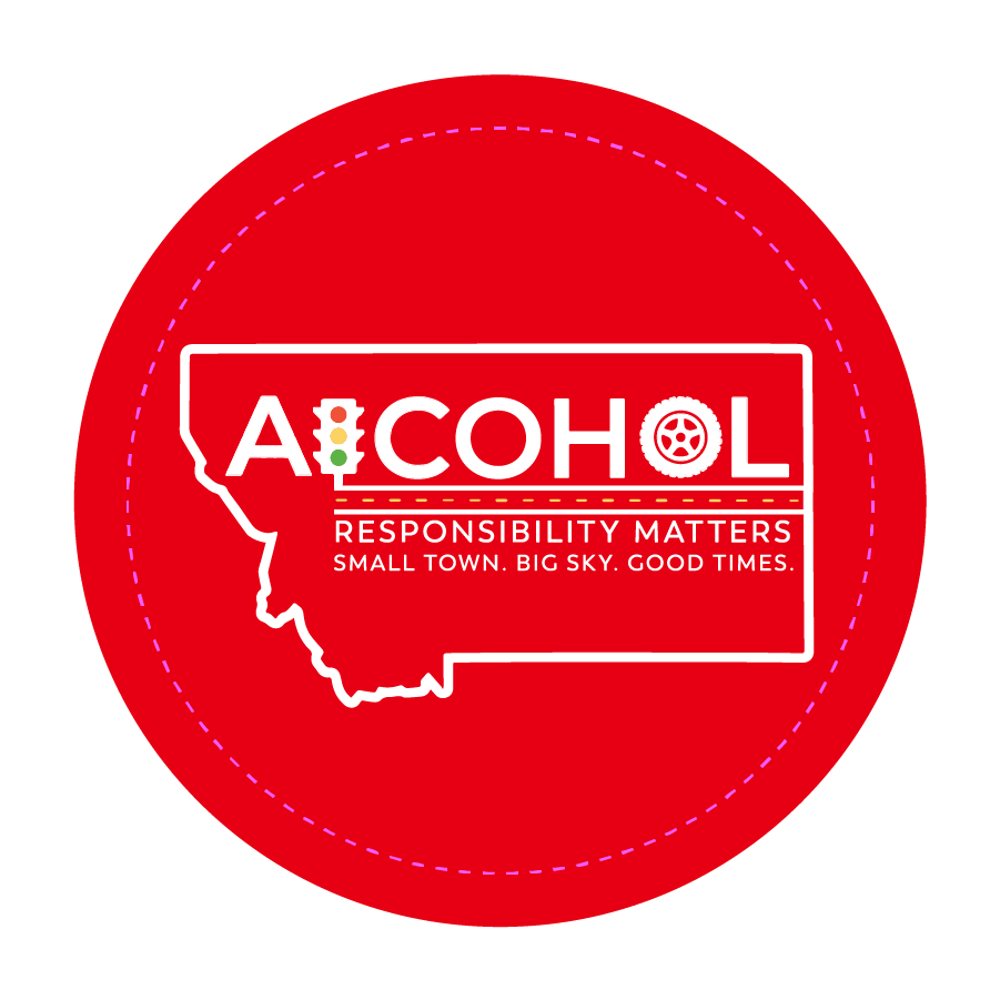 Red coaster design with text 'Alcoholic Beverage Control Division Montana'
